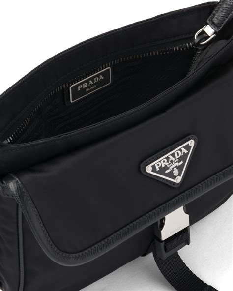 prada re-nylon and saffiano leather shoulder bag|prada saffiano shoulder bag review.